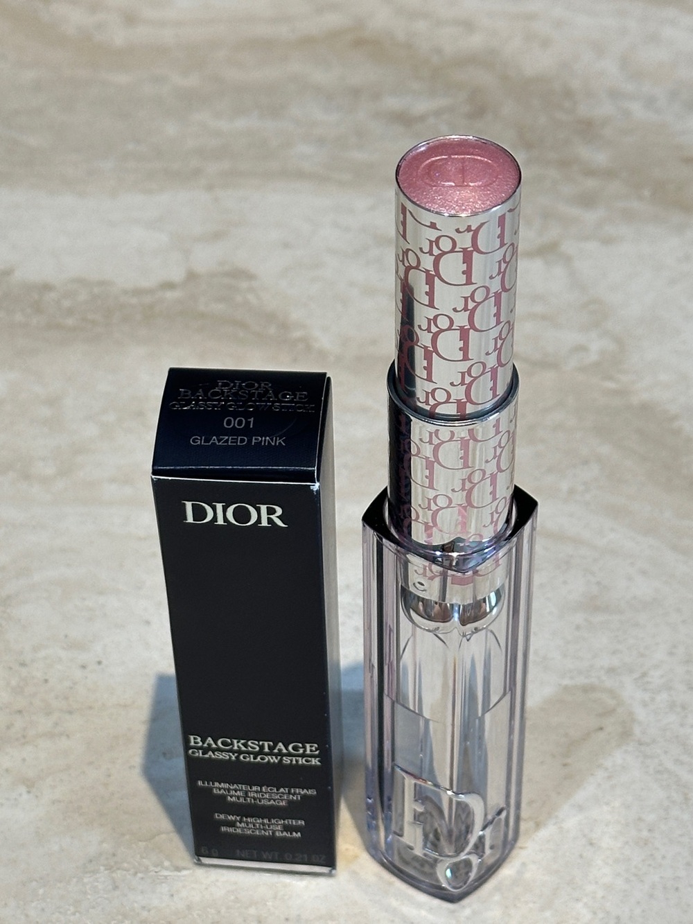 Dior Backstage Glassy Glow Stick MultiUse Stick Highlighter Balm 001 Glazed Pink